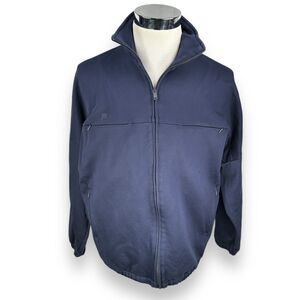 Pangaia Jacket Men’s Medium Navy Blue 100% Organic Cotton‎ Full Zip Funnel Neck